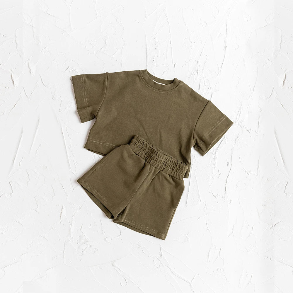 Summer Casual Kids T-Shirt and Shorts Set - Comfortable Outfit for Girls and Boys