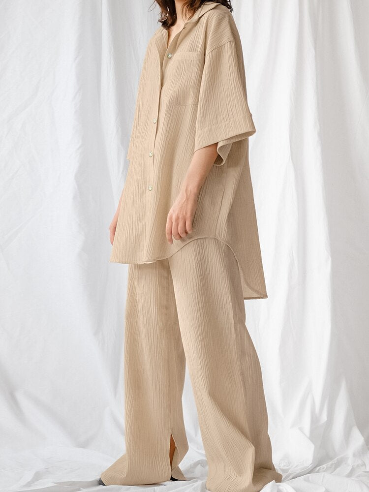 Women's Casual Trouser Suit - Comfortable and Stylish 2-Piece Pajama Set