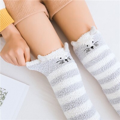 Newly Warm Winter Sleep Sock Thicken Animal Girl Sleep Over Knee