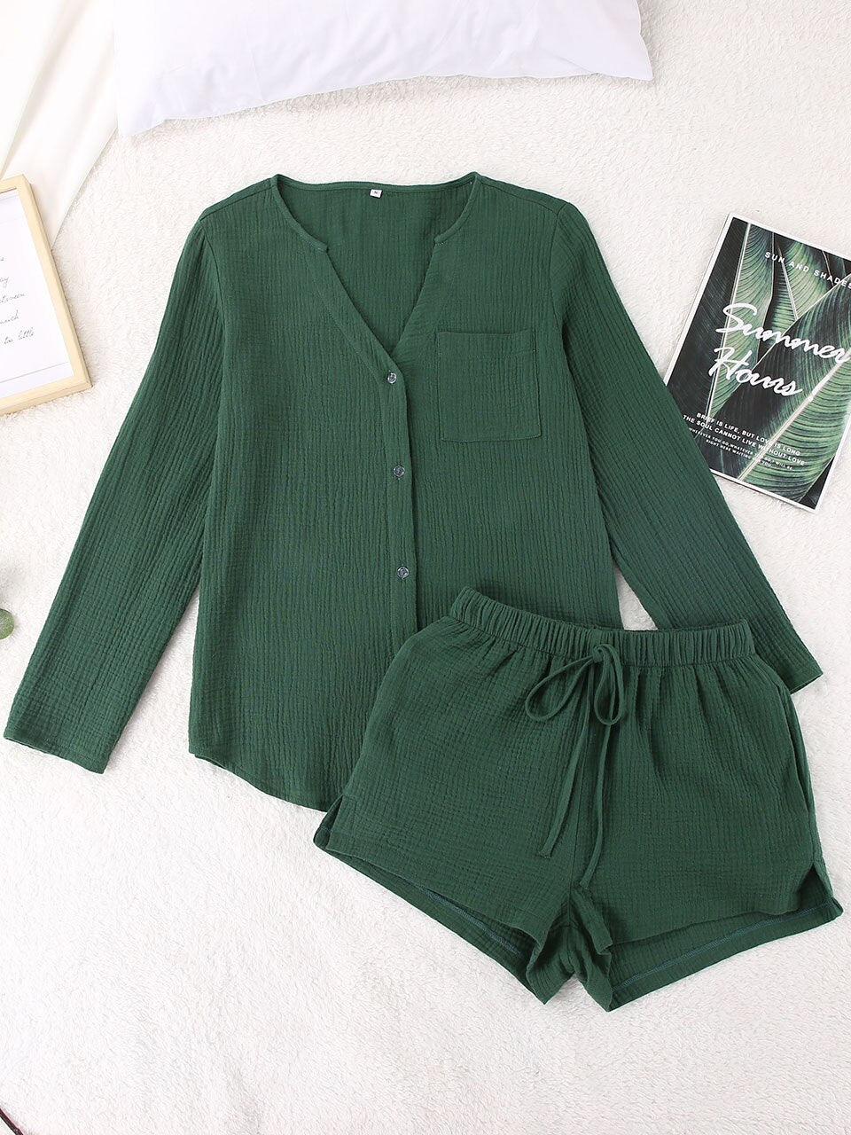 Women's 100% Cotton Autumn Sleepwear Set - Comfortable and Stylish Pajama Suit