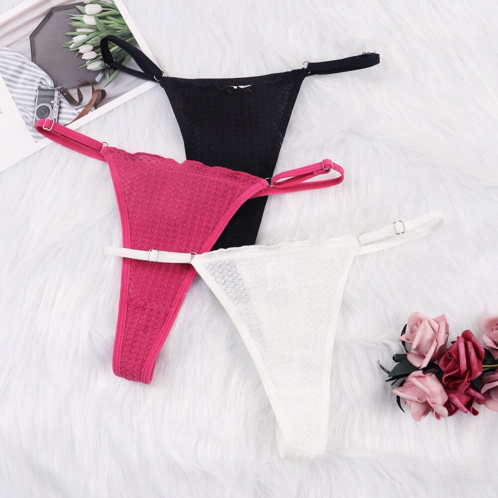Women's Sexy Perspective Underwear - Adjustable Waist Lingerie G-String Thong