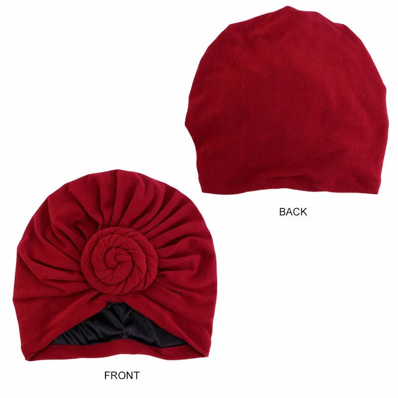 African Headwraps Donut Turban Caps for Women Stretch Hijab Cap Muslim Soft Elastic Headscarf Bonnet Female Headband Turbans Hat