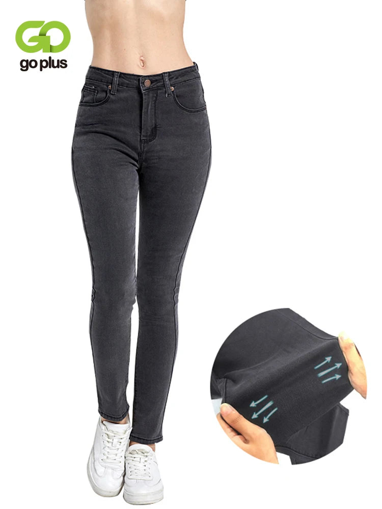 Women's High Waist Jeans Skinny Jeans Woman Black Mom Jeans Femme Pencil Denim Pants Vaqueros Mujer Spodnie Damskie