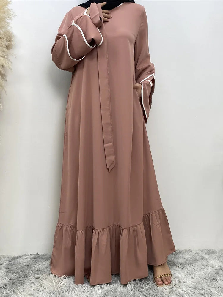 Lastest Islamic Women Dress Kaftan Caftan Marocain Abaya Dubai Women's Ramadan Skirt Kimono Femme Musulmane Ladies Fashion Robe