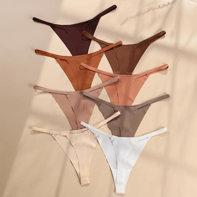 Women's Panties Ice Silk Thongs G-string Underwear Ladies Seamless Female Lingerie Sexy T-back Woman Underwear