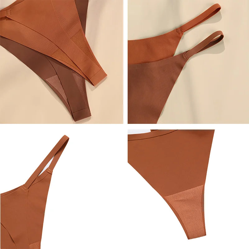Women's Panties Ice Silk Thongs G-string Underwear Ladies Seamless Female Lingerie Sexy T-back Woman Underwear