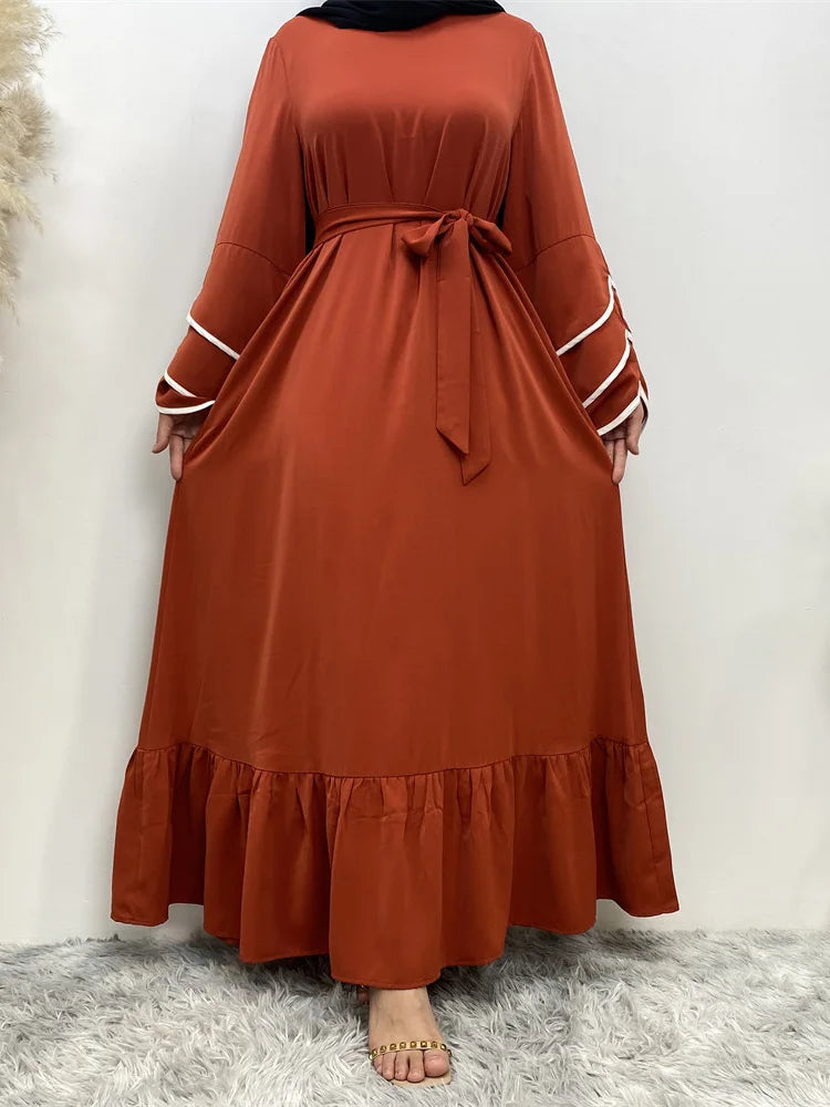 Lastest Islamic Women Dress Kaftan Caftan Marocain Abaya Dubai Women's Ramadan Skirt Kimono Femme Musulmane Ladies Fashion Robe