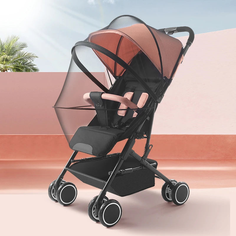 Baby Stroller Mosquito nets, Universal Lock-Type Baby Stroller Mosquito nets, Stretch nets, Breathable and Folding Dual-use Zipp