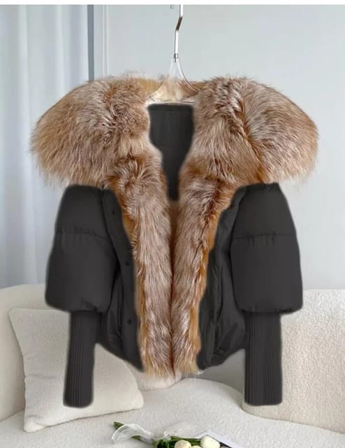 Stay Warm in Style with our Women’s Real Fur Down Coat