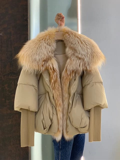 Stay Warm in Style with our Women’s Real Fur Down Coat