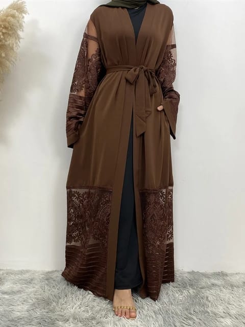 Modest Mesh Sleeve Muslim Woman Abaya Dress – Ulady