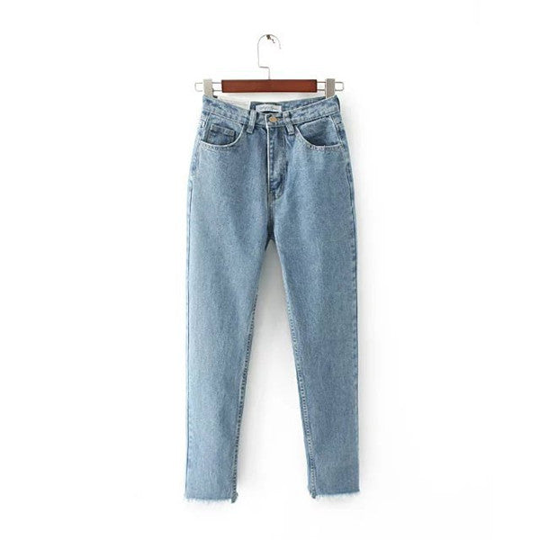 Jeans High Waist  Denim Tassel Fringe Grande Taille