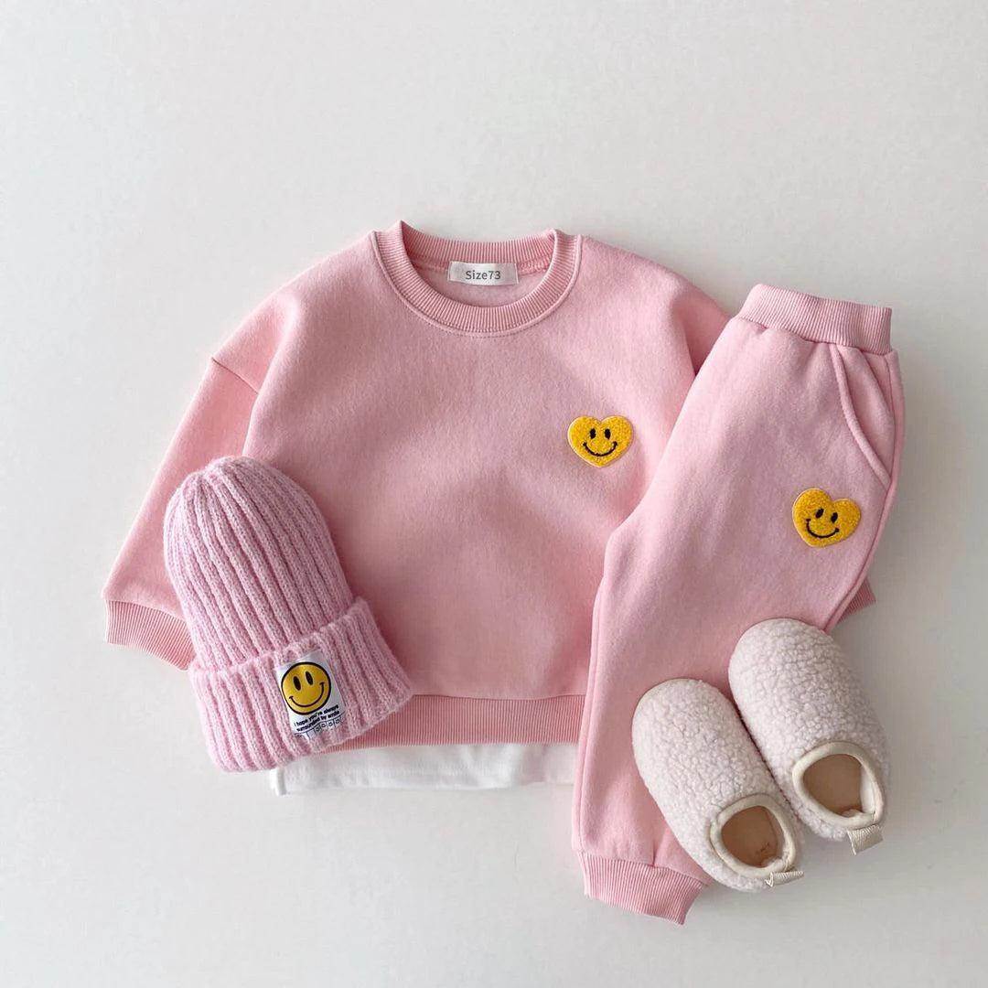 Warm and Cozy Korean Baby Fleece Pullover and Joggers Set - Unisex