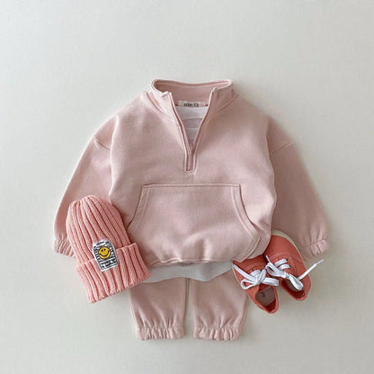 2-Piece Cotton Sweatshirt and Pant Set for Baby and Toddler - Stylish Spring and Autumn Clothing