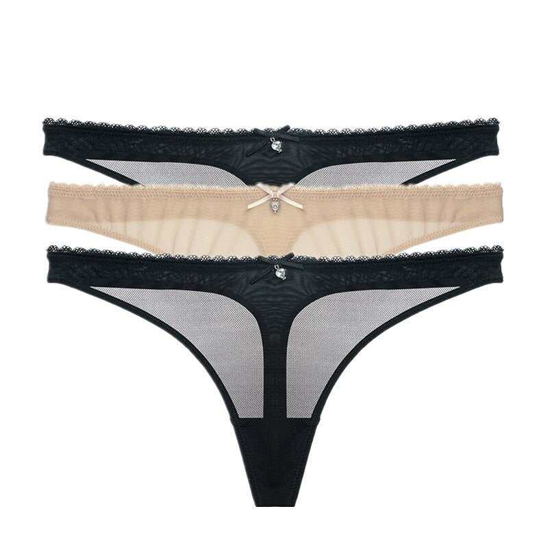 Transparent Thong - Seductive Low-Rise G-String Underwear (3pcs)