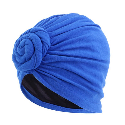 Muslim Women Cross Ruffle Chemo Sleep Turban Hijab - Velvet Headwear Scarf for Stylish Comfort