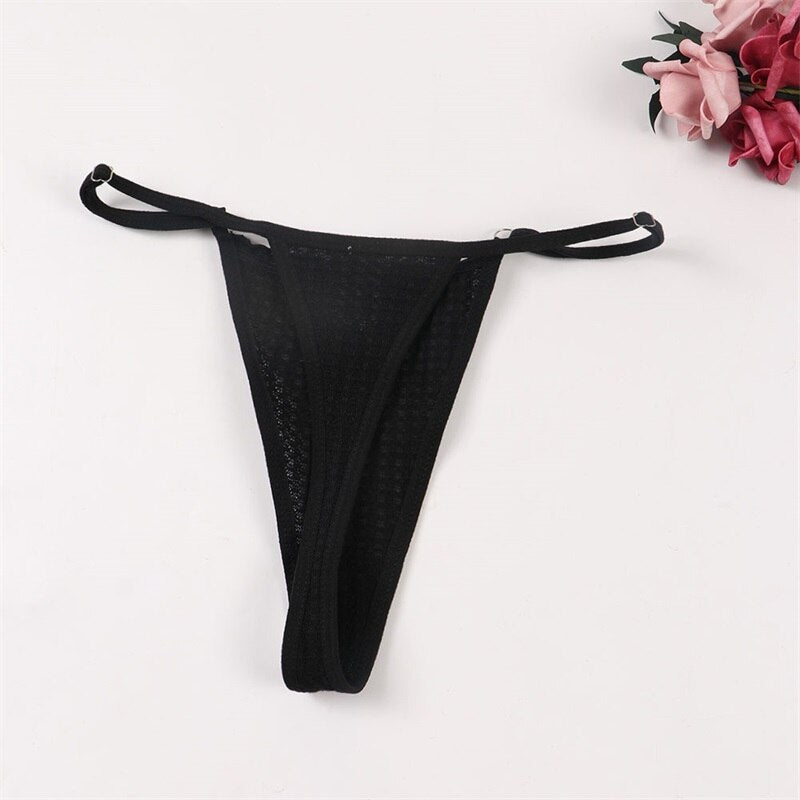 Women's Sexy Perspective Underwear - Adjustable Waist Lingerie G-String Thong