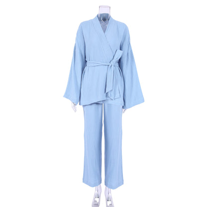 Women's Cotton Nightgown Robe Pajama Set - Comfort and Style Combined