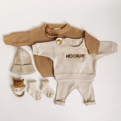 Spring Baby Clothing Set | Newborn Sweatshirt + Pants Ensemble for Stylish Kids