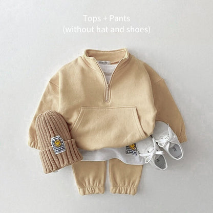 2-Piece Cotton Sweatshirt and Pant Set for Baby and Toddler - Stylish Spring and Autumn Clothing