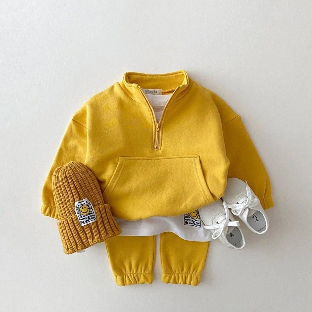 2-Piece Cotton Sweatshirt and Pant Set for Baby and Toddler - Stylish Spring and Autumn Clothing