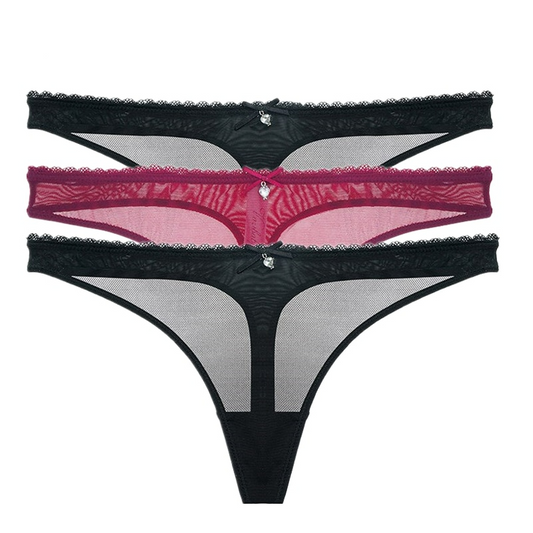 Transparent Thong - Seductive Low-Rise G-String Underwear (3pcs)