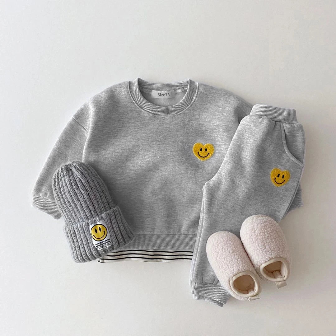 Warm and Cozy Korean Baby Fleece Pullover and Joggers Set - Unisex