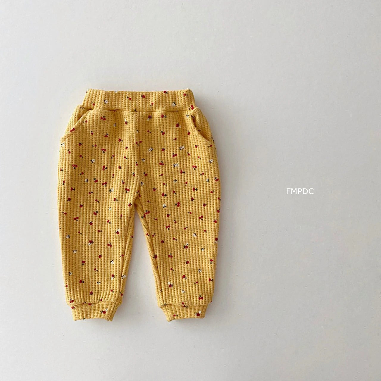 Toddler Waffle Cotton Fruit Print Sweatshirt and Pants Set - 2pcs Boys Suit or Baby Girl Outfit