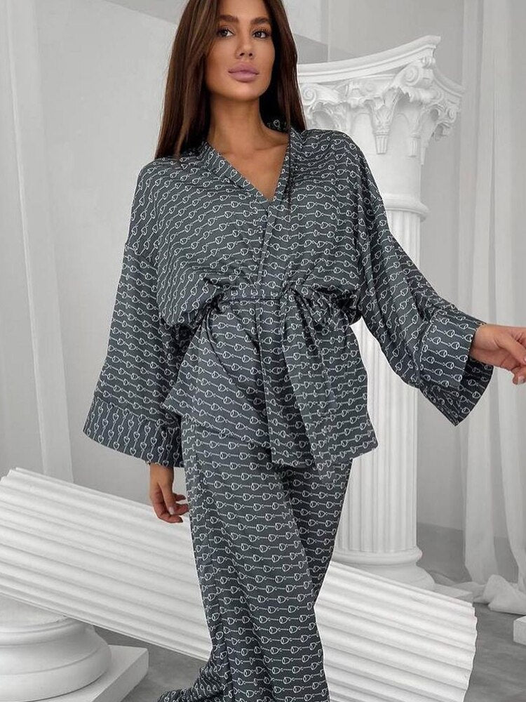 Women's Print 2 Piece Sleepwear Set - Comfortable and Casual