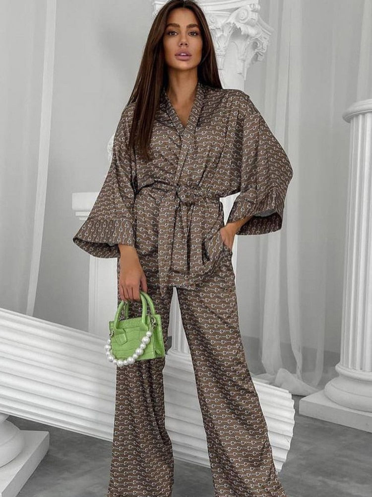 Women's Print 2 Piece Sleepwear Set - Comfortable and Casual