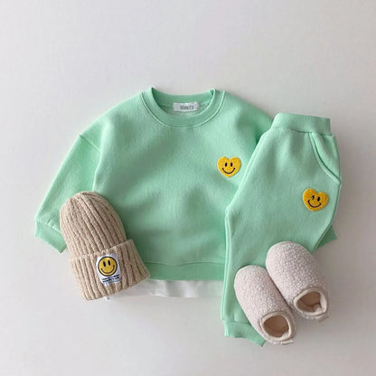 Warm and Cozy Korean Baby Fleece Pullover and Joggers Set - Unisex