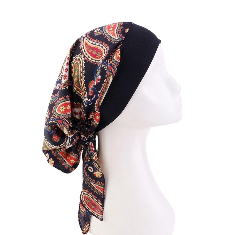 Muslim Women's Print Turban Hat - Stylish Headwear for Fashion and Comfort