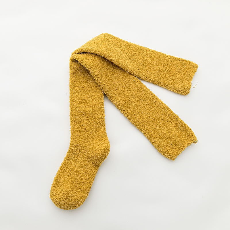 Soft Coral Fleece Socks Winter Solid Color Thigh High