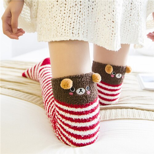 Newly Warm Winter Sleep Sock Thicken Animal Girl Sleep Over Knee