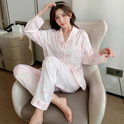 Ulady Lisacmvpnel Pink Stripe Two-piece Pajama Set - Comfortable Women's Autumn Loungewear