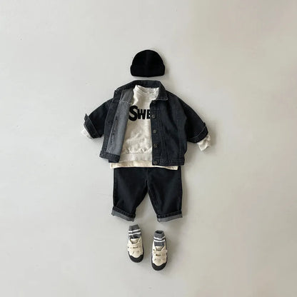 Autumn Toddler Boy Outfit Set | Long Sleeve T-Shirt & Casual Jacket | Baby Boys Clothing Suit 1-5 Years