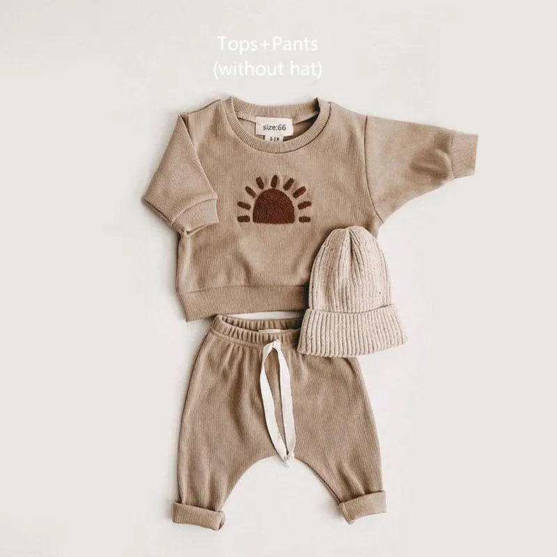 Spring Baby Clothing Set | Newborn Sweatshirt + Pants Ensemble for Stylish Kids