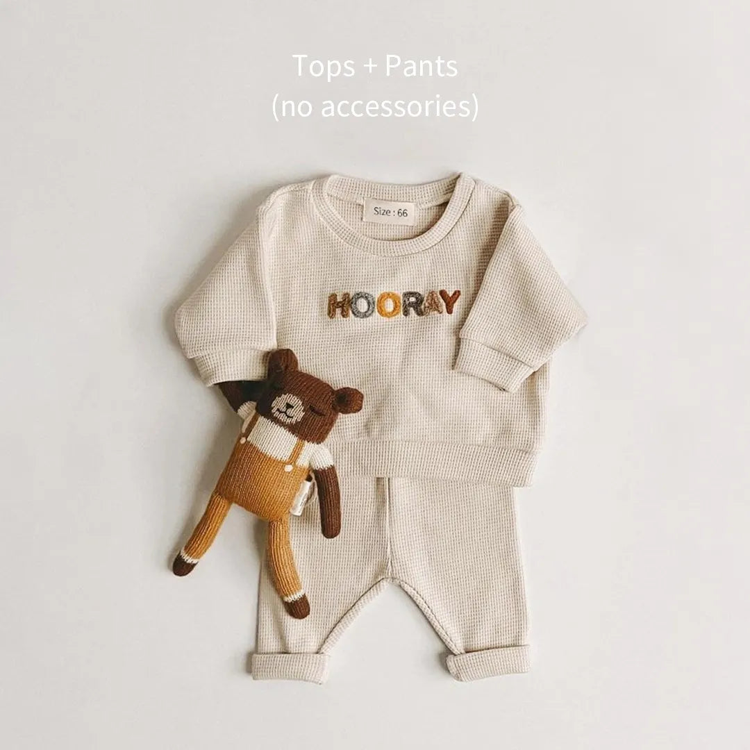 Spring Baby Clothing Set | Newborn Sweatshirt + Pants Ensemble for Stylish Kids