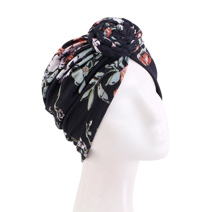 Women's Muslim Hijab Floral Braided Knot Turban Hat - Stylish Headwrap for Casual and Special Occasions