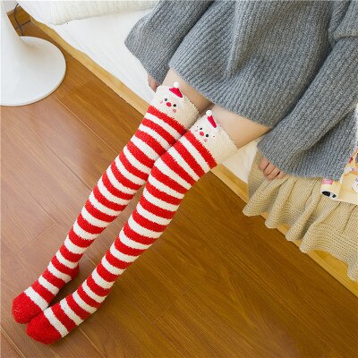 Newly Warm Winter Sleep Sock Thicken Animal Girl Sleep Over Knee