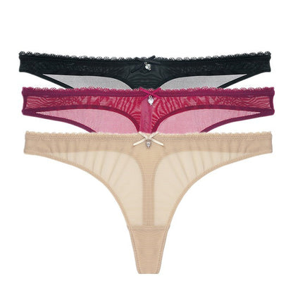 Transparent Thong - Seductive Low-Rise G-String Underwear (3pcs)