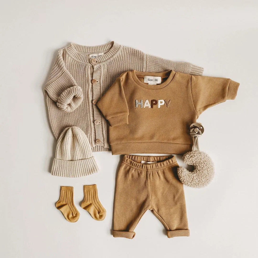 Spring Baby Clothing Set | Newborn Sweatshirt + Pants Ensemble for Stylish Kids