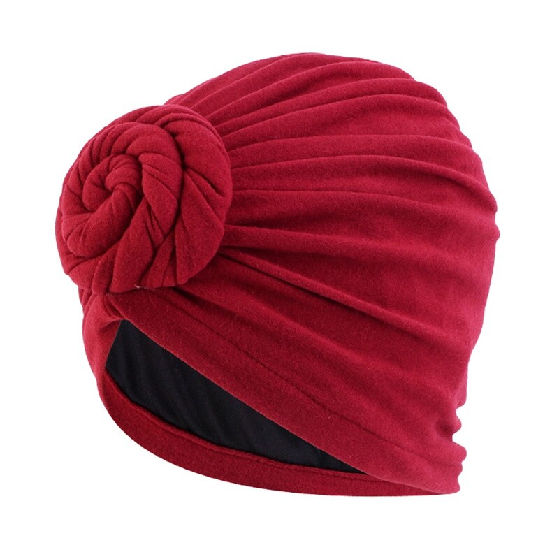 Muslim Women Cross Ruffle Chemo Sleep Turban Hijab - Velvet Headwear Scarf for Stylish Comfort