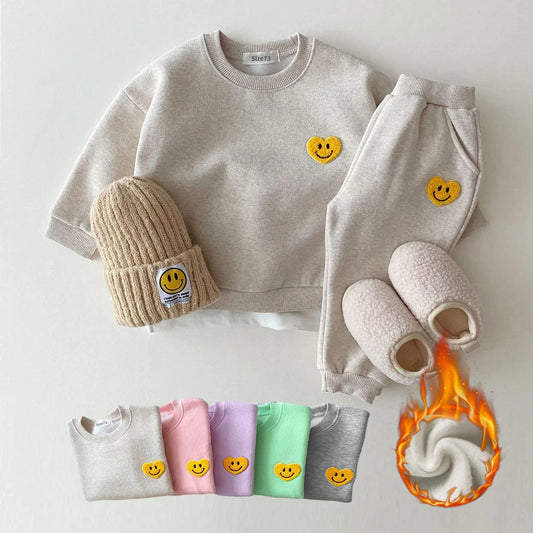 Warm and Cozy Korean Baby Fleece Pullover and Joggers Set - Unisex