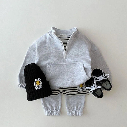 2-Piece Cotton Sweatshirt and Pant Set for Baby and Toddler - Stylish Spring and Autumn Clothing