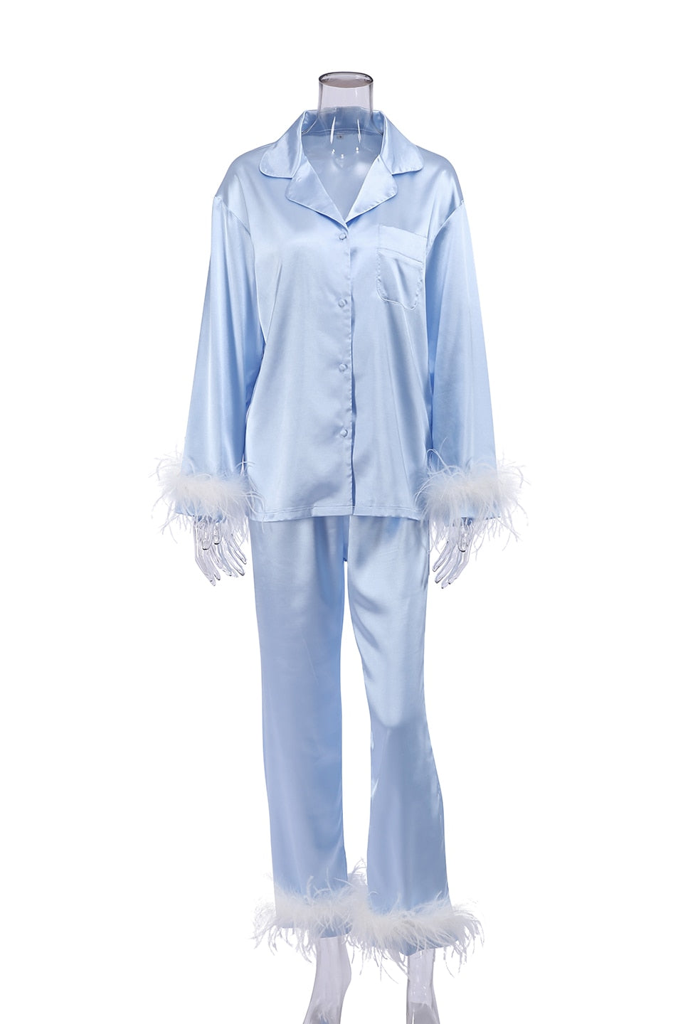 Women's Satin Robe and Pajama Set - Luxurious Comfort and Style