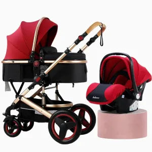 Ulady Luxury 3-in-1 Baby Stroller with Car Seat – High Landscape Infant Trolley Set