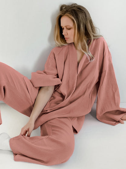 Women's Cotton Nightgown Robe Pajama Set - Comfort and Style Combined