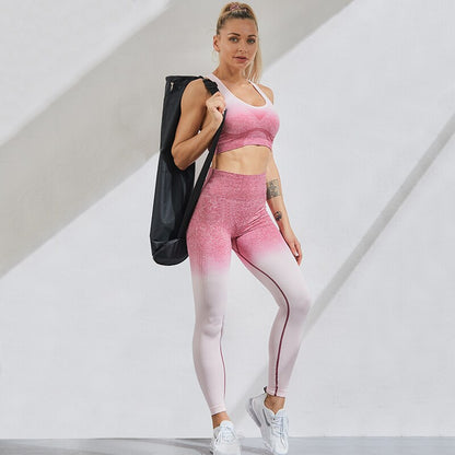 2 Piece Set Sporty Bra and Leggings - Gym Sportswear for Women