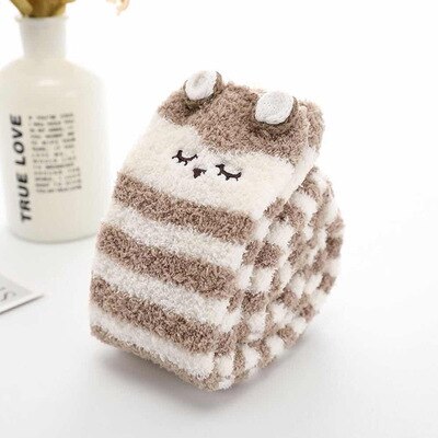 Newly Warm Winter Sleep Sock Thicken Animal Girl Sleep Over Knee